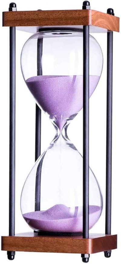 Zandloper Timer - Zandklok Decoratie - Tijd Beheren - Houten Frame - 30 minuten - Paars