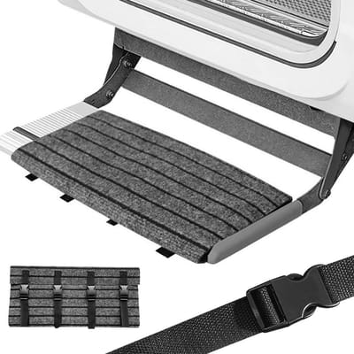Antislip trapmat voor campers en caravans, 46 x 46 cm, verstelbare traptrede met gespsluiting, veilig en comfortabel onderweg