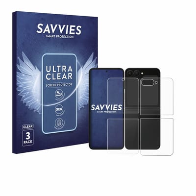 Savvies - Screenprotector voor Samsung Galaxy Z Flip 7 FE (Voor+Achter) - Folie Beschermfolie transparant 6 Stuks