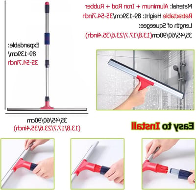 Raamtrekker Reinigingsgereedschap Sets Voor Thuis, Telescoop 2 In 1 Glazenwassersstok 55 Inch Lang, Met Herbruikbare & Wasbaar Pad, Buiten/Binnen Stofdoekset Hoog Bereik (Size : 45cm/17.7inch long Sq