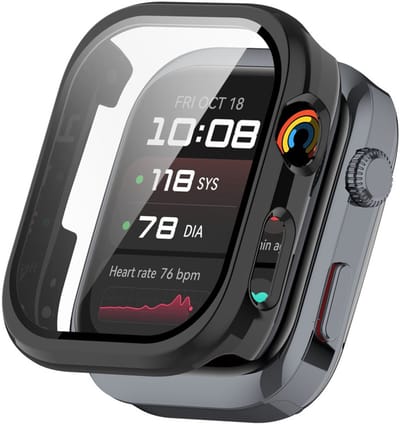Watch case screenprotector - hoesje - gehard glas - geschikt voor Huawei Watch D2 - zwart