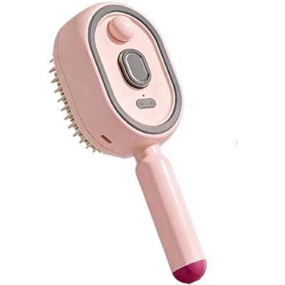Elektrische Spray Luchtbubbel Massage Kam 3 in 1 Zelfreinigend Stoom Etherische Olie Borstel Oplaadbare Spray Hoofdhuid Massager Kammen roze