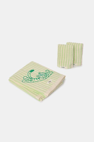 Set 2 handdoeken woody gestreept