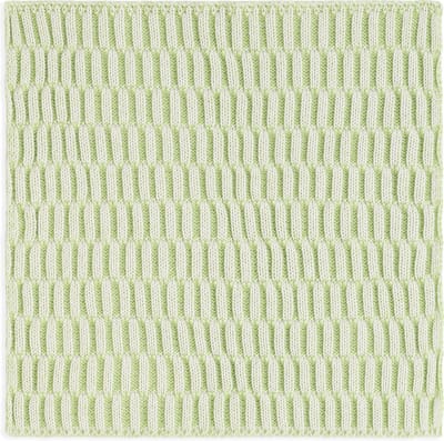 Knit Factory Vaatdoek Block - Gebreide vaatdoek gemaakt van 50% Katoen en 50% acryl - Vaatwasdoek - 1 stuk - Ecru/Spring Green - Groen - 27x27 cm