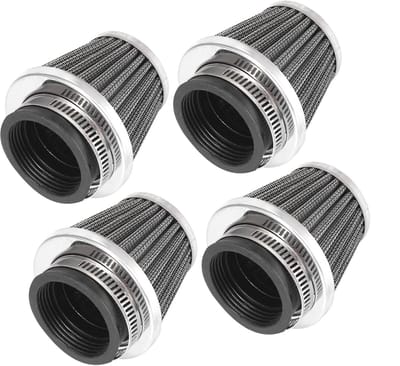 OmGoods - Dailygoody - 42 mm motorfiets luchtfilter - universeel - conisch - zwart - vervanging - optimale luchtstroom - geschikt voor motorfietsen - 4 stuks