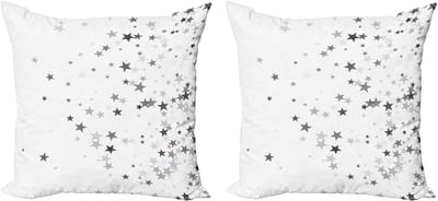 ABAKUHAUS Sterrenkussensloopset (2 stuks), Grijze Sterren Feest, 50 cm, Lichtgrijs