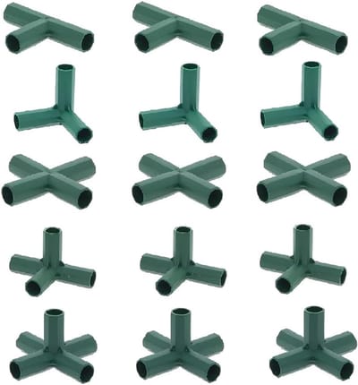 15 Stuks Kas Frame Connectoren 16mm - Voor Tuinkooi, Latwerk en Schuurconstructies