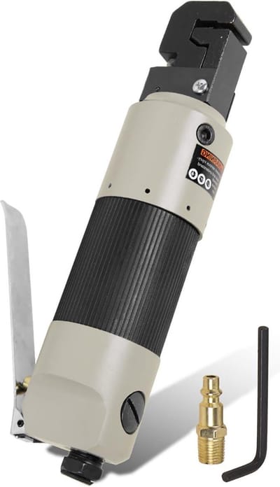 Perslucht gatentang - 2-in-1 afzettang en vouwtang - 5 mm stempel en 13 mm afzetdiepte - pneumatische krimptang voor plaatwerk autoreparatie