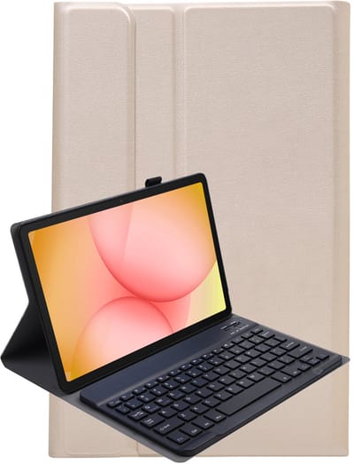 Hoesje - Geschikt voor Samsung Galaxy Tab A11 Plus - Keyboard Book Cover - Toetsenbord Case - Hoes - Goud