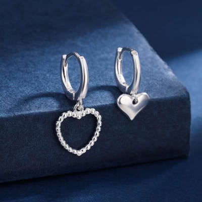Gading® dames oorringen met steren-zirkonia oorringen-14mm-zilver 925