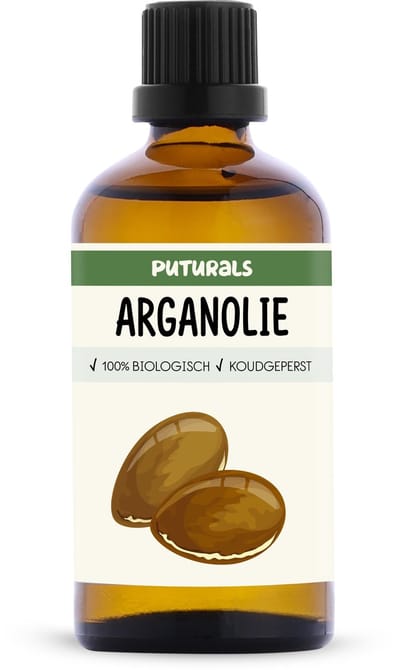 Puturals Arganolie 100% Biologisch - 100ml - Koudgeperst en Puur - 100% Pure Arganolie & Argan Olie voor Haar, Huid en Gezicht