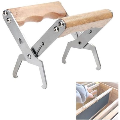 Dailygoods- Bijenframe Grip - Roestvrij Staal - Houten Handvat - Gereedschap Imkerij - Hefboom Grijper - Duurzaam - Eenvoudig Gebruik - Imker Gereedschap