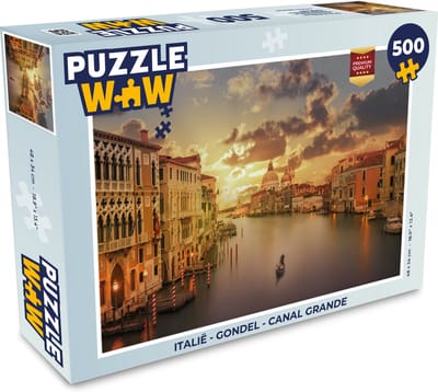 Puzzel Italië - Gondel - Canal Grande - Legpuzzel - Puzzel 500 stukjes