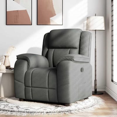 Relaxstoel stof - Fauteuil ligfunctie - Ontspannen thuis - Handmatig verstelbaar - 135 graden verstelbaar - Donkergrijs