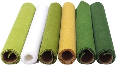 Kunstgras Mat - Modelbouw Gras - Diorama Bouwen - Stabiel Nylon Materiaal - 100 x 40 cm - Geelgroen