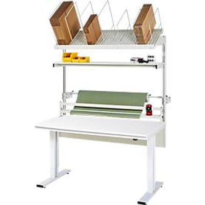 Rau verpakkingstafelsysteem 03 Werktafel serie adlatus 300, B 1500 x D 800 x H 720-1120 mm, melamine blad, tot 300 kg