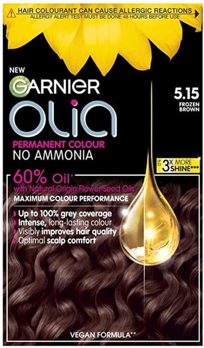 Garnier Olia Kastanje Lichtbruin 5.15 - Permanente Haarkleuring Zonder Ammoniak - Tot 100% grijsdekking - Haarverf