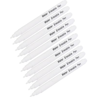 10 stuks Doe-het-zelf Wateroplosbare Uitwisbare Pen Stofmarker Naaigereedschap Accessoires Enkele Kop Wit wit