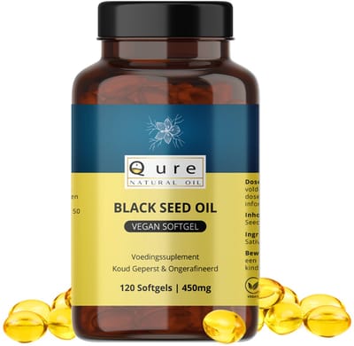 Black Seed Oil Capsules 120 Stuks | 1800mg per Dag | Vegetarisch | Hoogwaardige Koudgeperste Zwarte Komijnolie Capsules | Zwartzaadolie | Nigella Sativa | Zonder Gelatine