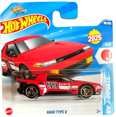 HOT WHEELS HAKO TYPE D RED 98/250 HW J-IMPORTS 4/5 1:64 SHORT CARD 2025