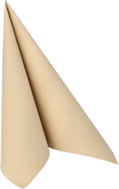 5x 50 Servetten ROYAL Collection 1/4 vouw 40 cm x 40 cm zand met papierverpakking