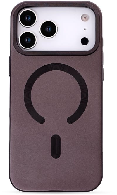 Casemania Hoesje Geschikt voor Apple iPhone 17 Pro - Mauve - Matte Siliconen Back Cover - Geschikt voor MagSafe - Bruin