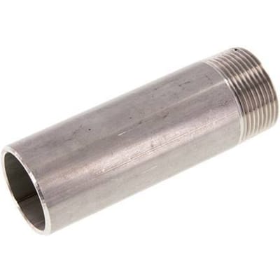 R 1 1/4'' Buitendraad x 42.4mm RVS Pijpnippel met Las uiteinde 20 Bar DIN 2982 - 120mm - FL2S-MS-ST-114R-42P4-120L
