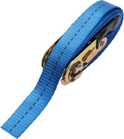 Spanbanden Set - Lading Zekeren - Transport Beveiligen - Verstelbare Ratel - 100cm x 25mm - Blauw