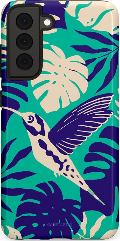 Casetastic Hoesje Geschikt voor Samsung S21 FE - Stijlvolle Beschermende Duo-layer Case - Paradijs Kolibrie