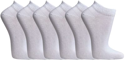Katoenen sneakersokken | LYCRA ® | Merk: Socks4Fun | Maat: 35 t/m 50 | Kleur: Wit | 6 paar