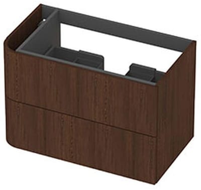 INK - Links Afgeronde Onderkast Fineer 2 Laden Softclose Tbv Grepen - 800x450x520 Mm - Shadow Veneer