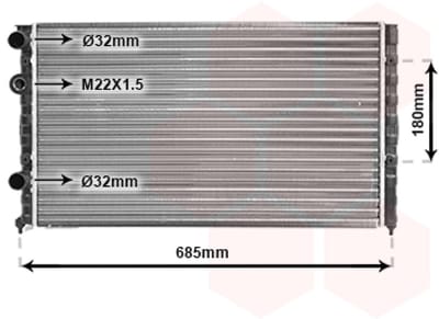 Van Wezel - RADIATOR VOOR VW PASSAT B3 1988-1993 1H0121253L