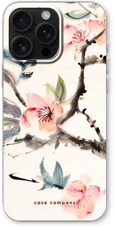 Case Company® - Hoesje geschikt voor iPhone 16 Pro Max hoesje - Japanse bloemen - Soft Cover Telefoonhoesje - Bescherming aan alle Kanten en Schermrand