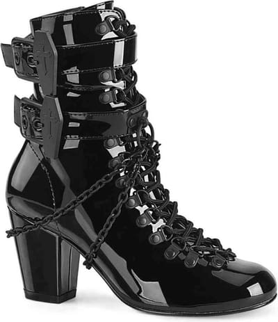 DemoniaCult - VIVIKA-128 Enkellaars - Doodskist - 36 Shoes - Zwart