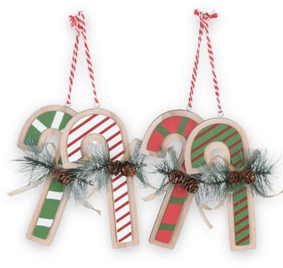 Dailygoods- Kersthangers 4-delige set - Houten Hangers - Kerstboomversiering