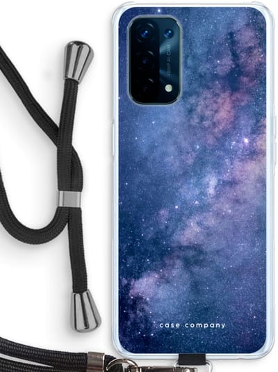Case Company® - Hoesje met koord geschikt voor Oppo A74 5G hoesje met Koord - Nebula - Telefoonhoesje met Zwart Koord - Bescherming aan alle Kanten en Over de Schermrand