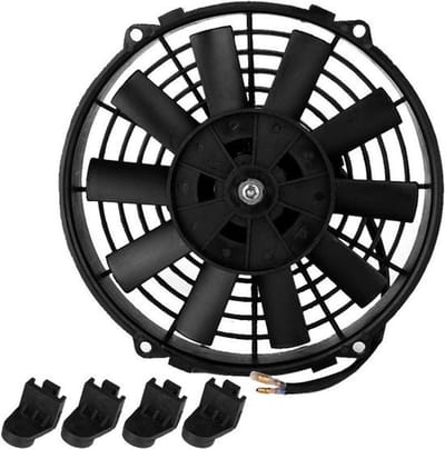 WNHB® Slim ventilator auto 9 inch - elektrische koelventilator 12V 80W - push pull montage universeel zwart met temperatuurregeling
