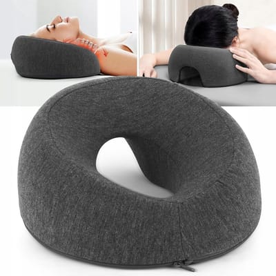 Massagekussen voor het Gezicht - Donkergrijs - Zacht Traagschuim - Ergonomisch Ontwerp - Voor Spa en Thuisgebruik