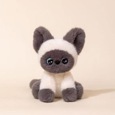 Mignonne Poupée Compagnon Peluche 24cm Peluche Super Douce Animal en Peluche Jouet Animaux en Peluche Chat Bureau gray