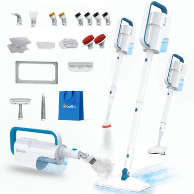 BOLLIT 20-in-1 Stoomreiniger 1550W Lichtgewicht – Steam Cleaner – Handstomer – Kledingstomer – Handstoomreiniger – Tapijtreiniger – Dieptereiniging voor Vloeren, Tegels, Badkamer, Ramen & Textiel – Zetelreiniger – Vlekkenreiniger – 120°C