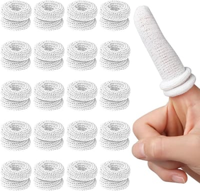 Vingerbeschermers Buisjes - Katoenen Beschermers - Vinger Verzorging - Ademend Elastisch Materiaal - 20 Stuks - Beige