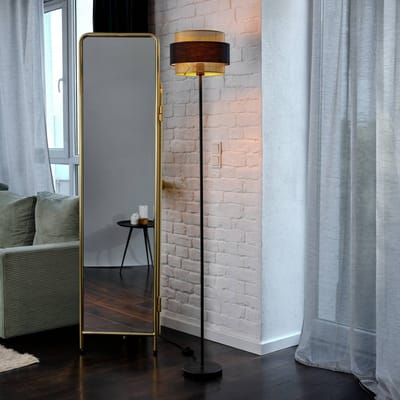 OSRAM DECOR Hornet vloerlamp E27 Zwart Goud 300mm, vloerlamp, Metaal, textiel voor woonkamerverlichting