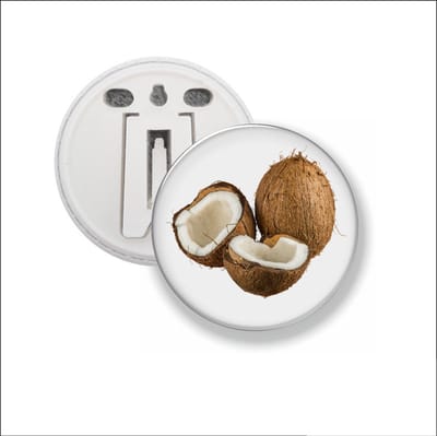 Button Met Clip - Kokosnoot