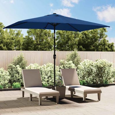 vidaXL - Parasol - met - metalen - paal - 300x200 - cm - azuurblauw