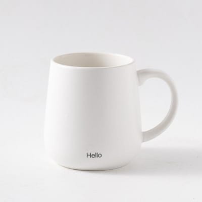 Mok Mat Eenvoudig Kantoor Retro Keramische Kop met Deksel Lepel Ontwerpgevoel Mannen en Vrouwen Waterkop Grote Capaciteit 301-400ml white