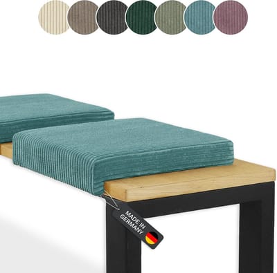 Bankkussen - Klemkussen Corduroy - Extra Zitcomfort - Met Stabiele Grip - 40x38cm - Turquoise