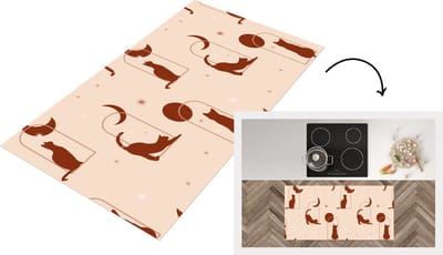 Keukenloper - Loper keuken - Kat - Sterren - Patronen - 120x60 cm - Keukenloper vinyl