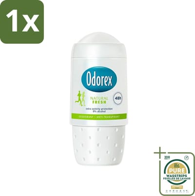 1 x Odorex - Deodorant Roller - Natuurlijk Fris - Fris & Natuurlijk - 50 ml- Natuurlijke Frisheid - Deodorant Roller - Fris En Natuurlijk - Transpiratie Bescherming - Huidvriendelijk