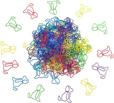 SnelShoppen - 100 Stuks Schattige Hondvormige Paperclips, Gekleurde Metalen Paperclips, Decoratieve Boekmarkeringsclips voor School, Kantoor en Thuis