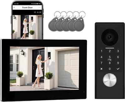 Video Deurbel Set - Camera Intercom - Veilige Toegang - 2-Draads Installatie - 7 Inch Scherm - Zwart